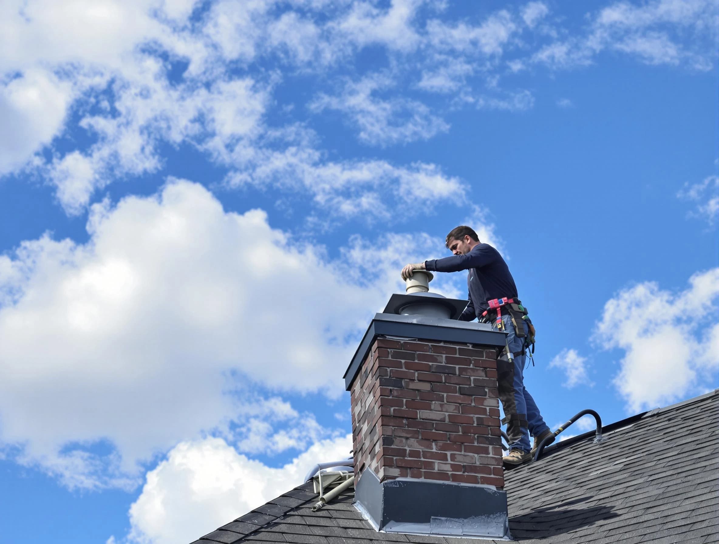 South Park Chimney Sweep installing a sturdy chimney cap in South Park, PA