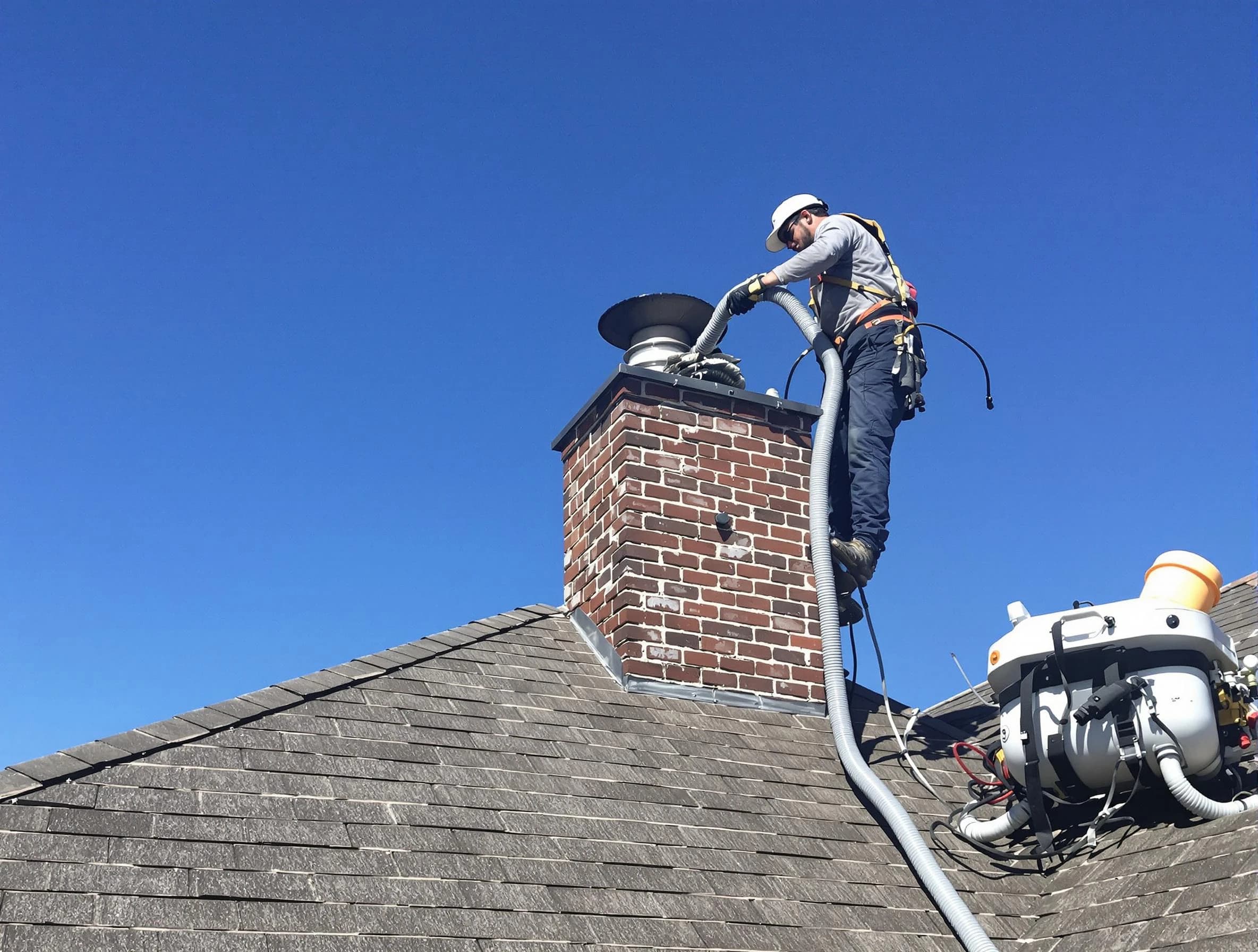 Dedicated South Park Chimney Sweep team member cleaning a chimney in South Park, PA