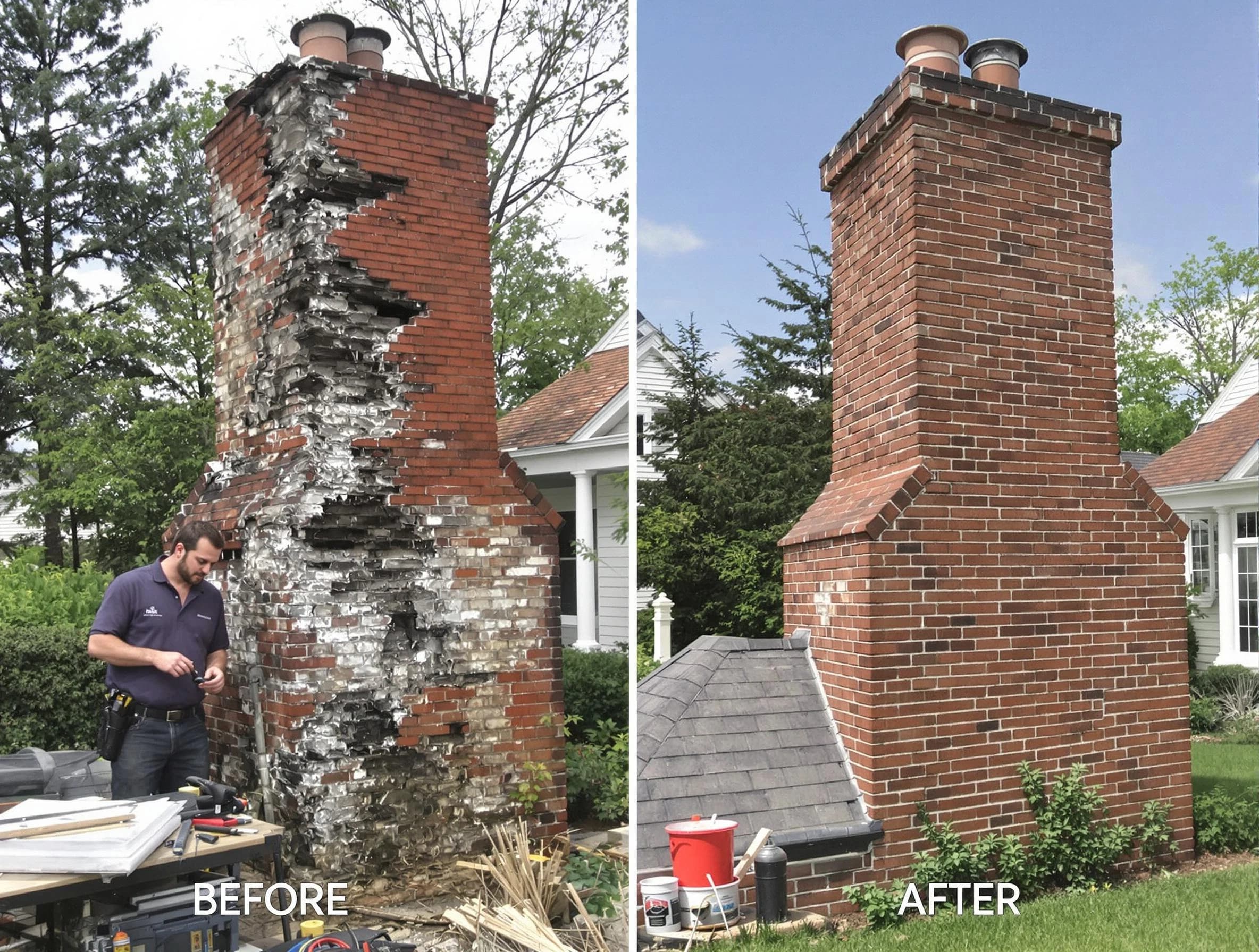 South Park Chimney Sweep performing a full chimney restoration in South Park, PA