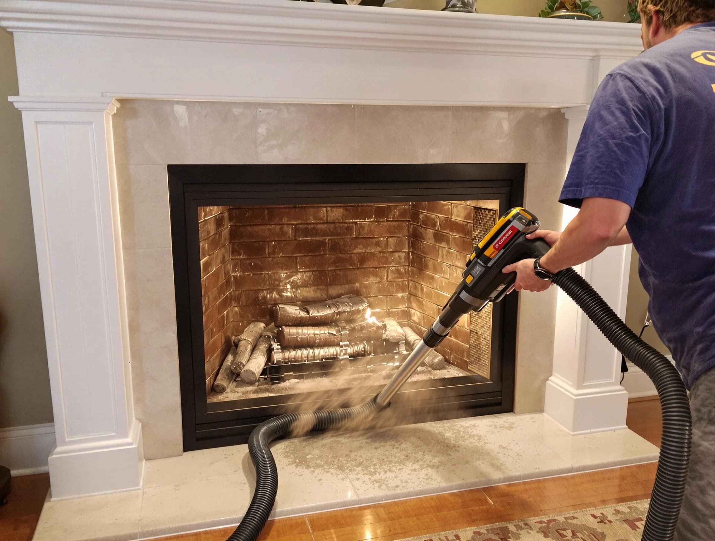 Fireplace cleaning performed by South Park Chimney Sweep in South Park, PA