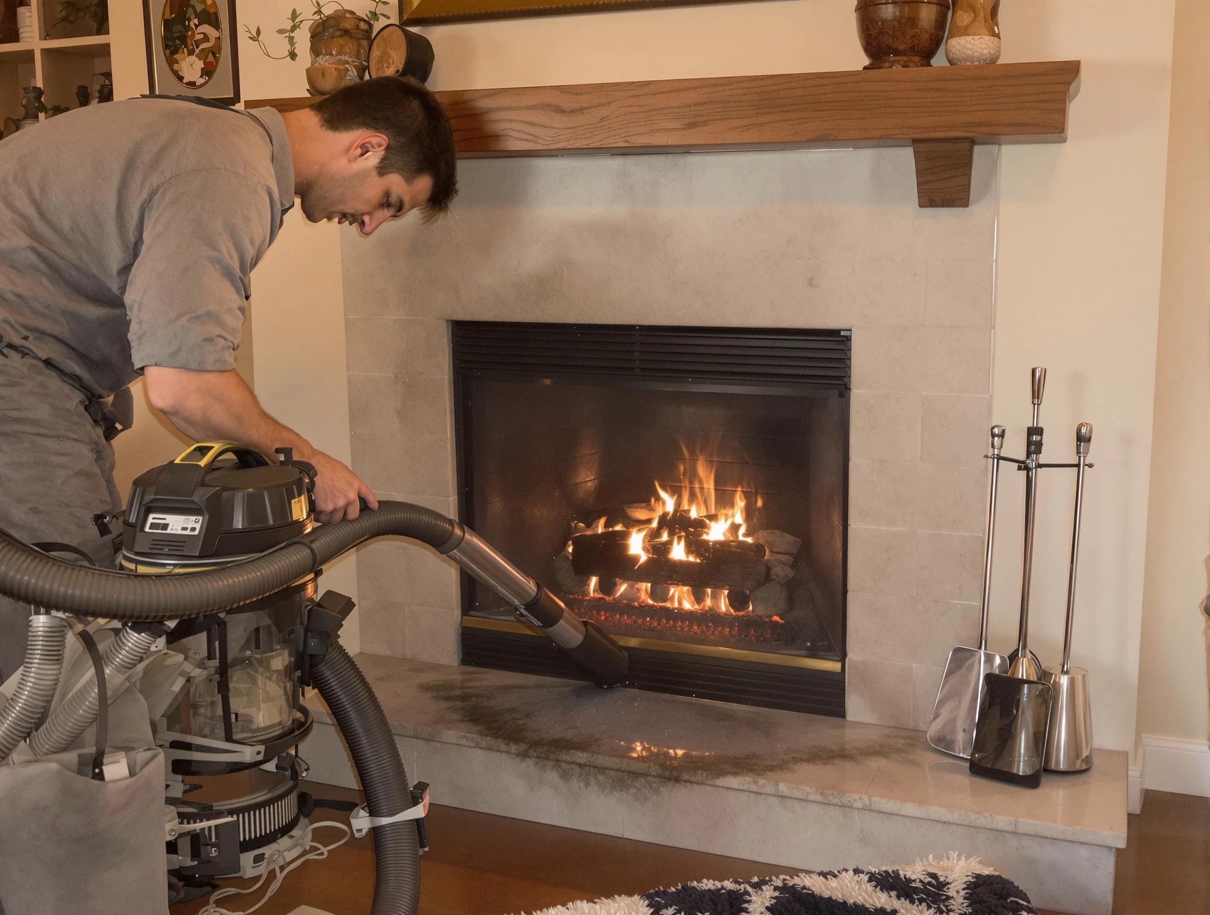 Routine fireplace upkeep by South Park Chimney Sweep in South Park, PA