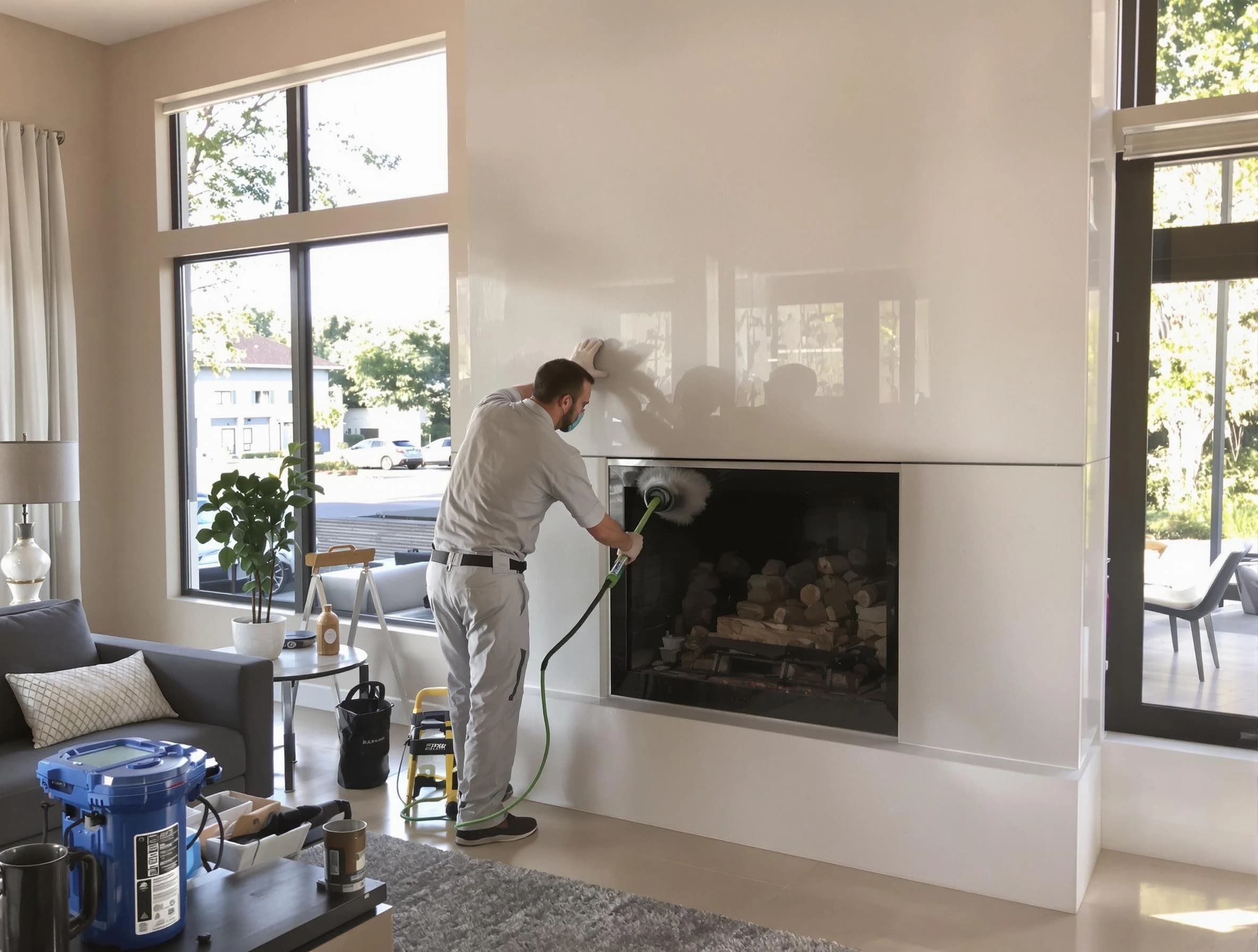 South Park Chimney Sweep performing thorough soot removal in South Park, PA