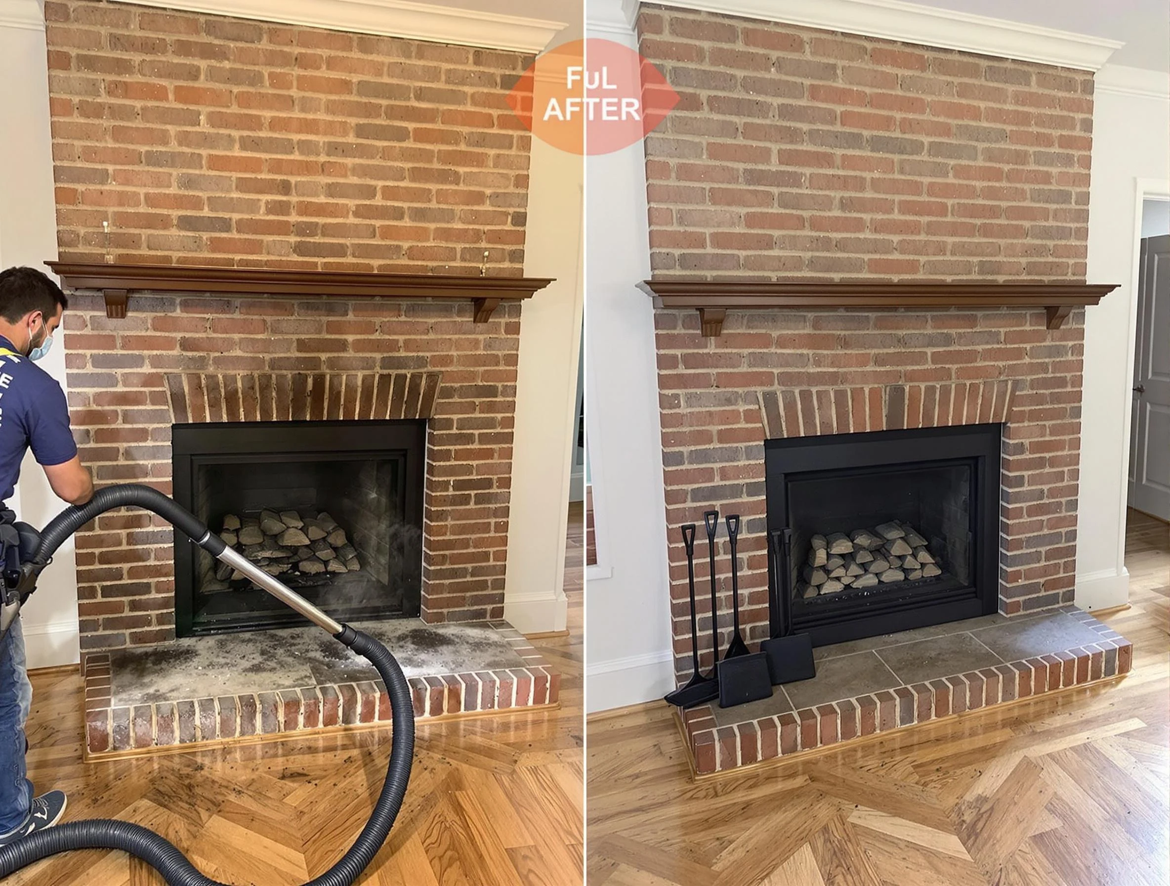 South Park Chimney Sweep carefully sanitizing a fireplace in South Park, PA